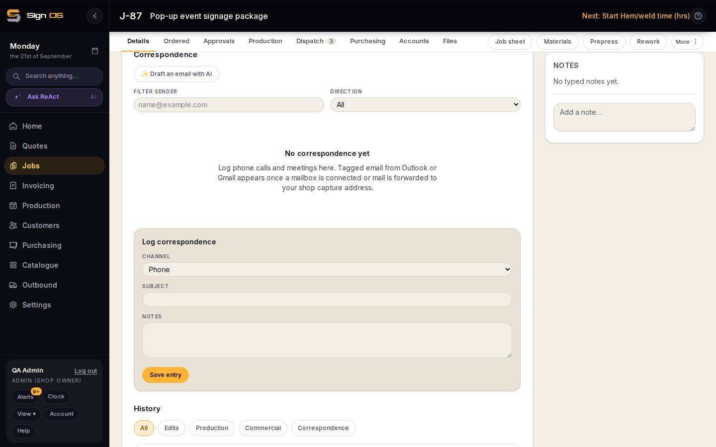 Track a council permit — the screen in Sign OS